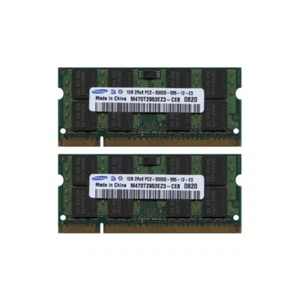 2GB RAM DDR2-667 2x1GB Samsung M470T2953EZ3-CE6 PC2-5300S SODIMM LAPTOP NOTEBOOK - Afbeelding 1 van 1
