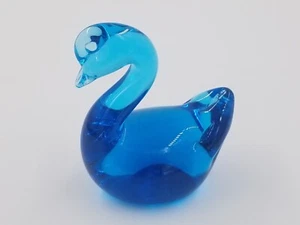 Viking ? Art Glass Cobalt Blue Figurine Paperweight Hand Made Glass - Picture 1 of 3