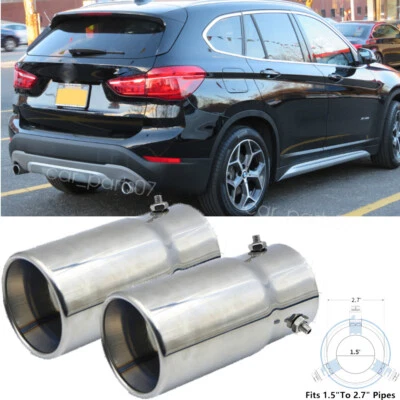 1.5" to 2.7" Pipe For BMW X1 X2 X3 Car Muffler Exhaust Tip Pipe 2PCS - Изображение 1 из 4