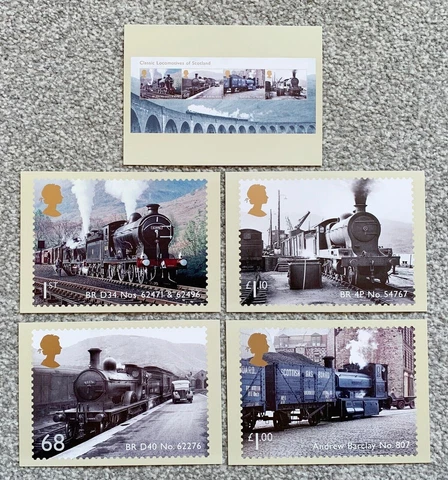 PHQ stamp postcards CLASSIC LOCOMOTIVES OF SCOTLAND 2012 Cover