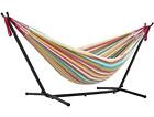 Vivere UHSDO8-26 Double Cotton Hammock with Space-Saving Steel Stand Including