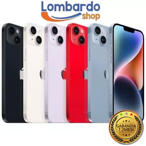 APPLE IPHONE 14 RICONDIZIONATO 128GB ECCELLENTE BIANCO NERO ROSSO AZZURRO VIOLA - Foto 1 di 6