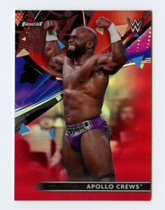 D37 APOLLO CREWS 2021 TOPPS FINEST RED REFRACTOR 2/5 #43 WWE SMACKDOWN RARE SP