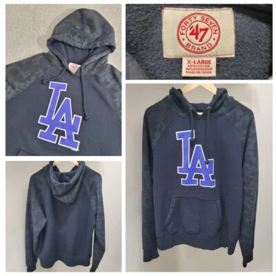 Los Angeles Dodgers Hoodie Men's XL Blue Camo '47 Brand Pullover Sweatshirt MLB - Image 1 of 4