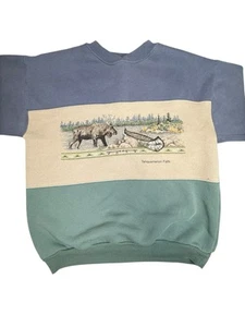 Felpa VINTAGE Michigan Alce Adulto Grande Colorblock Gorpcore Uomo anni 90 - Foto 1 di 5