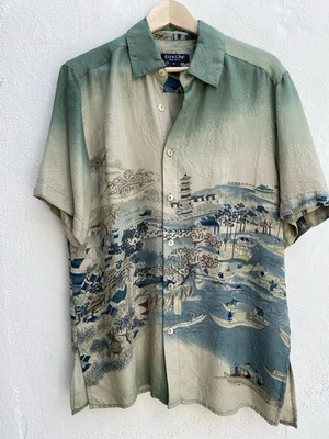 Новый без ценников Citron Santa Monica S 100% шелк короткий рукав мужская рубашка лодки океан - Изображение 1 из 4