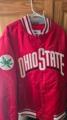 Jaqueta Starter Ohio State Buckeyes Botão Vermelho Bolsos Masculina Tamanho G "Excelente!" - Imagem 1 de 4