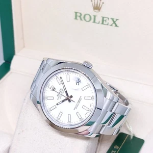 Rolex 41mm Oyster Perpetual White Indexes Dial Datejust REF: 116300 (2015) - Picture 1 of 6