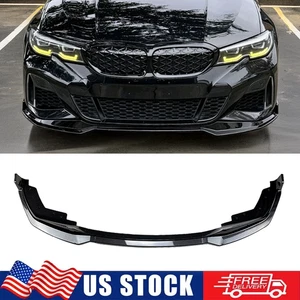 GT Style M Sport Carbon Look Front Bumper Lip 3PCS For 19-22 BMW G20 330i M340i - Picture 1 of 11
