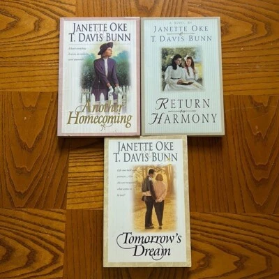 BOOKS Janette Oke & T. Davis Bunn Set (3) Christian Fiction Kyle Adams Novels Foto 1 de 4