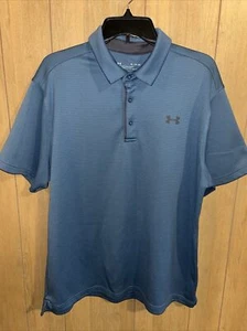 Under Armour Tech Polo Golf Shirt Mens XL Blue Short Sleeve Loose Fit Breathable - Picture 1 of 8