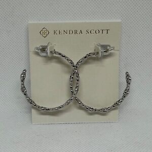 Kendra Scott Abbie Silver Hoop Earrings New