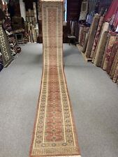 2X14 Vintage Very Rare Handmade Turkman Tribal RUNNER. Sarouq high quality rug