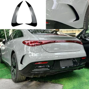 For Mercedes-Benz EQE SUV 2023-2024 Glossy Black Rear Bumper Wind Knife Trim 2PC - Picture 1 of 8