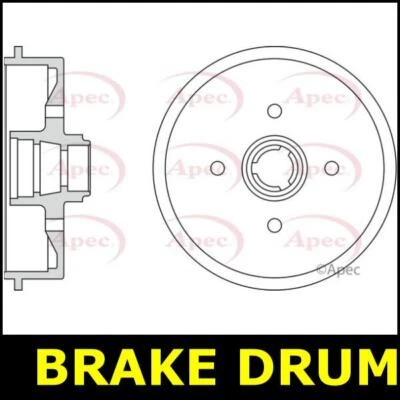 Brake Drum Rear FOR VW JETTA II 1.3 1.6 84->92 Diesel Petrol Apec - Image 1 of 3