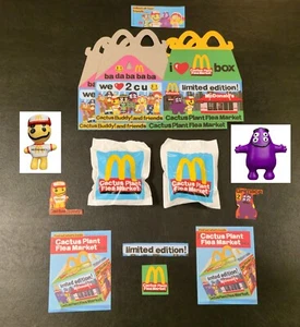 McDonalds Adult Happy Meal SEALED Cactus Buddy & Grimace + 2 CPFM Boxes & Flyers - Picture 1 of 10