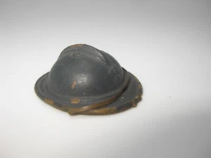 WW1 MINIATURE FRENCH ADRIAN PATRIOTIC BRASS LEATHER CHINSTRAP HELMET HELM RARE - Picture 1 of 4