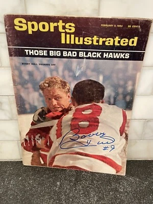 Bobby Hull Signed 2/3/64 Blackhawks Sports Illustrated Magazine  Frozen Pond COA - Image 1 of 2