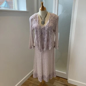ANN BALON Dress and Bolero Jacket Suit size S (8-10 UK) Lilac Pink BNWT - Picture 1 of 10