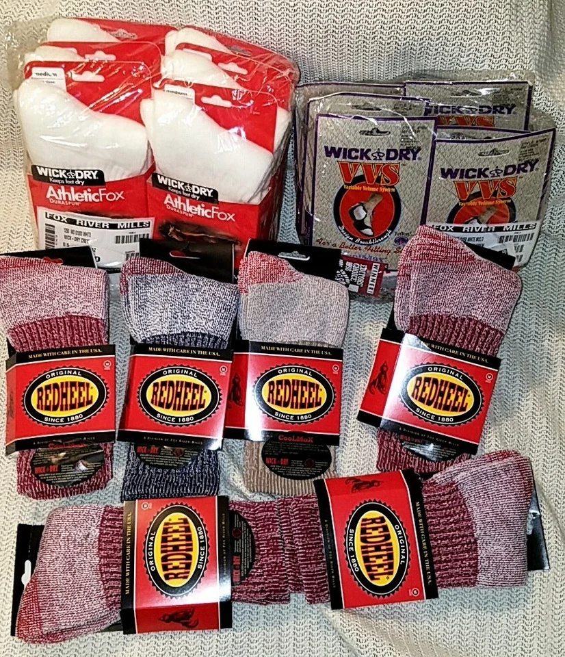 18 PR THERMAL SKI ATHLETIC SOCKS FOX RIVER VVS RED HEEL GREAT ASSORTMENT MED - Image 1 of 4