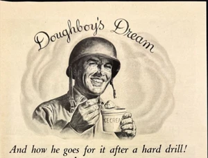 Sealright Contenitori Sogno di Doughboy Gelato Seconda Guerra Mondiale Pubblicità Stampa Vintage 1944 - Foto 1 di 7