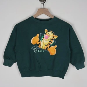 Vintage Disney Tigger Winnie The Pooh Sweatshirt Green Kids Size 6/Small 18x17 - Picture 1 of 14