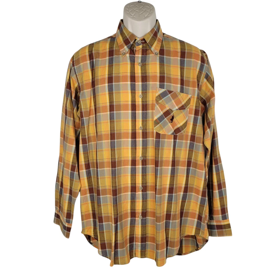 Vintage Marlboro Classics Button Up Shirt Mens Size Medium Plaid Logo Pocket - Image 1 of 4