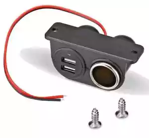12V Car Cigarette Lighter Socket Splitter Dual USB Charger Power Adapter Outlet - Picture 1 of 10