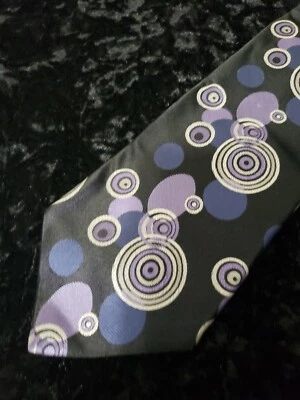 Corbata Van Heusen a lunares para hombre negra azul lunares ropa profesional seda EE. UU.  Foto 1 de 4