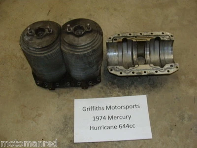 74 73 72 MERCURY 644 HURRICANE SNOWMOBILE bloco de cilindros cárter - Imagem 1 de 4