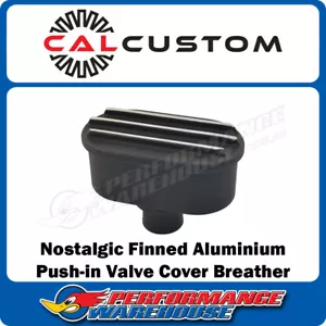 Cal Custom Black Nostalgic Finned Aluminium Push-In Valve Cover Breather - Picture 1 of 2
