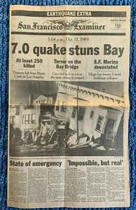 VTG NEWSPAPER 18 Oct 1989 San Francisco Examiner FINAL 7.0 Quake Stuns Bay - Picture 1 of 4
