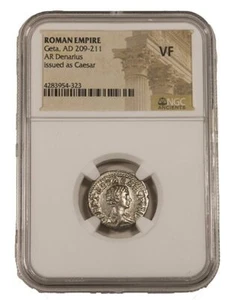 Geta Silver Antoninianus - NGC Certified Slab (VF) - Ancient Coin - Picture 1 of 3