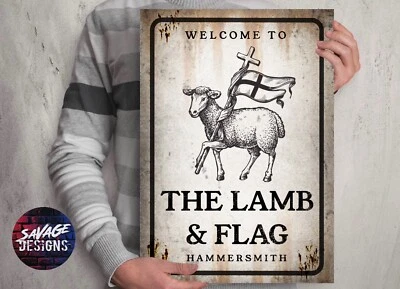 SAVAGED BY DESIGN Richie And Eddie, Comedy Poster Print Rik & Ade. Bottom. Lamb & Flag Pub Sign.