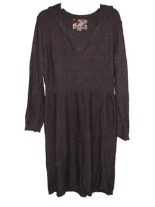 Title Nine Wool Blend Knit Sweater Dress  Hooded Notch Neck Women’s SZ Large L - Picture 1 of 7
