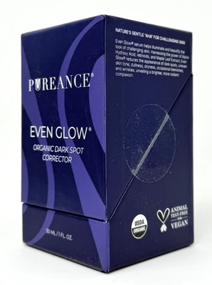Pureance Even Glow Organic Dark Spot Corrector Skin Serum, 1 fl oz NEW IN BOX - Image 1 of 2