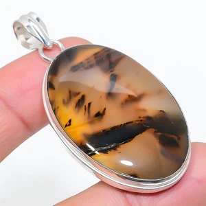 Montana Agate 925 Sterling Silver Jewelry Pendant 2.32" F119 - Picture 1 of 2