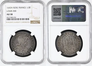 France - Louis XIV - 1/2 Ecu 1643 Paris - NGC AU 58 - Picture 1 of 1
