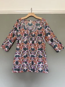 White Stuff Tunic Top, Butterfly Pattern, Size 12 - Picture 1 of 5