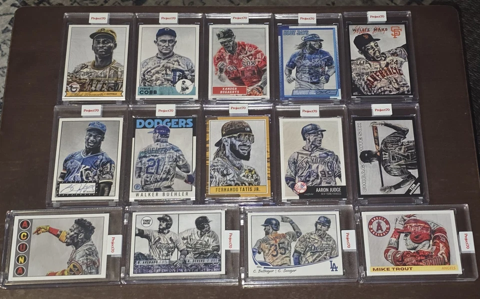 Lote Topps Project 70 Lauren Taylor (14) Bo Jackson, Aaron Judge, Trout, Cobb, Mays + Foto 1 de 1