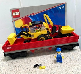 Lego 9V Train No.4543 'Railroad Tractor Flatbed' (1991)  with instructions