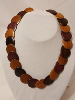 Collar, pulsera y colgante de tortuga de madera artesanal - (3) piezas Foto 1 de 4