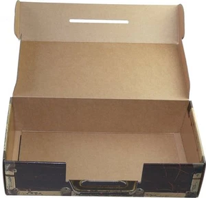 Trage Karton in Holzoptik "Koffer" - WK 2er - Weinkoffer Weinkarton Box Truhe Ve - Bild 1 von 3
