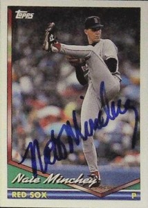 Autographed NATE MINCHEY Boston Red Sox 1994 Topps Card #716 w/COA