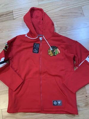 Fanatics NHL Chicago Blackhawks Full Zip Jacket Top Sz S Cotton Blend Red NWT - Image 1 of 4