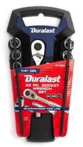 Duralast 1/4in Drive Ratchet and Socket SAE and Metric Tool Set - 22 Piece - Picture 1 of 3