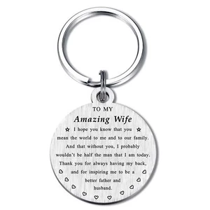 Mothers Day Gifts for Wife - Keychain with 'I Love You' Message for Birthday ... - Picture 1 of 5