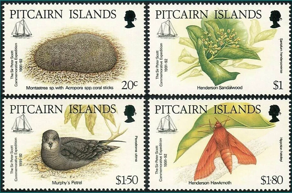 Juego de estampillas expedición Sir Peter Scott 1992 islas Pitcairn como nuevas Foto 1 de 1