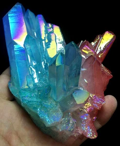 453g MORE COLOUR Aura Quartz Crystal Titanium Bismuth Silicon Rainbows - Picture 1 of 6