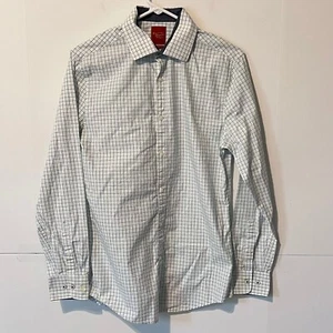 Penguin Mens Dress Shirt Size 14.5 32/33 White Check Long Sleeve Slim Fit - Picture 1 of 8